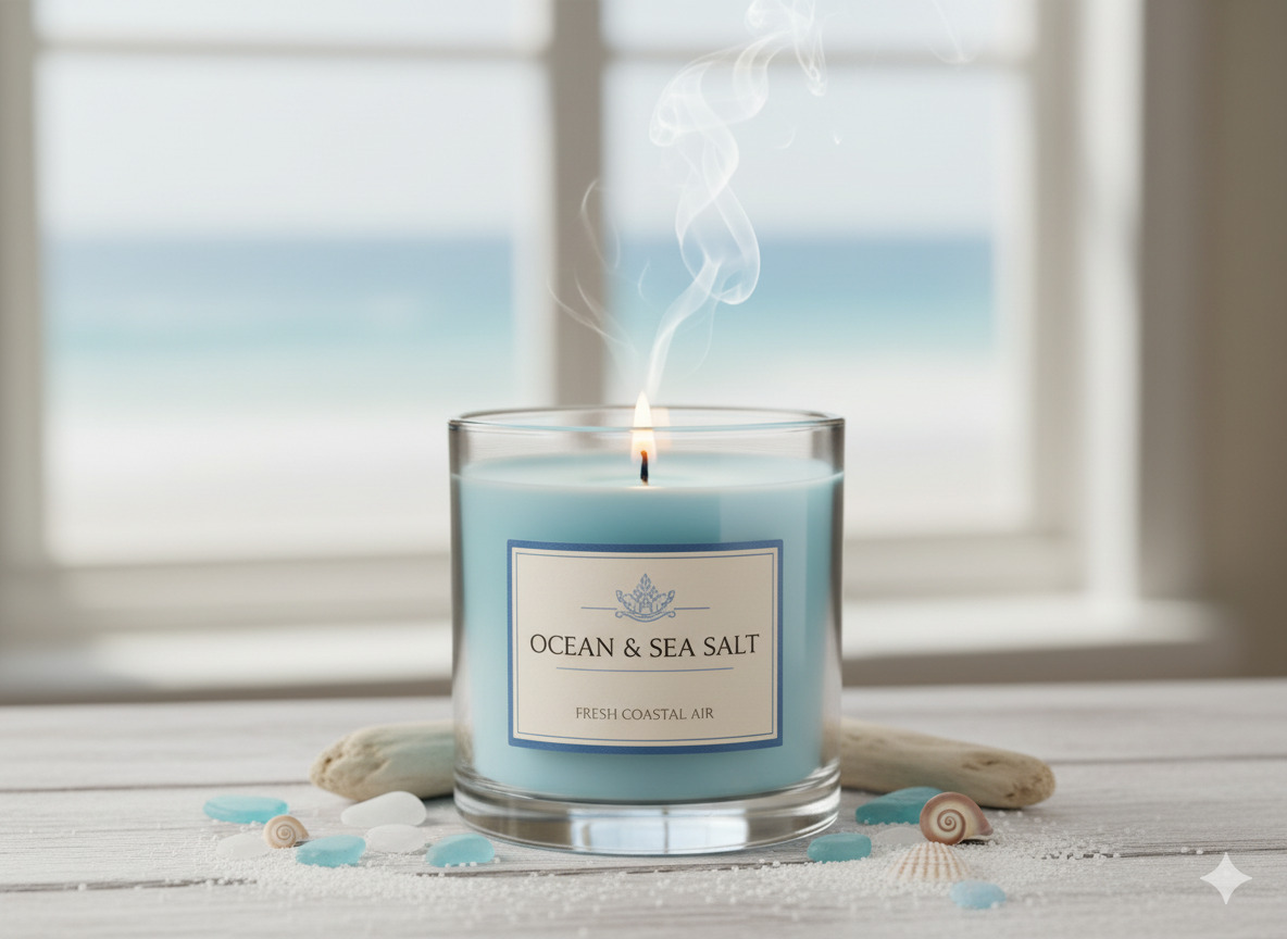 Ocean breeze scented candle